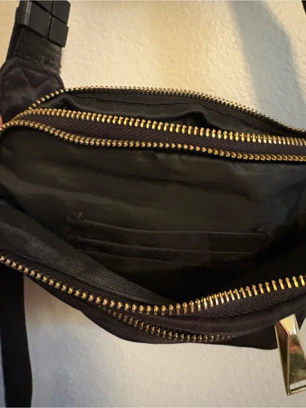 Black Camo Crossbody Sling Bag with Gold Hardware